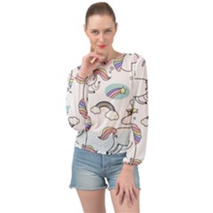 Cute Unicorns With Magical Elements Vector Banded Bottom Chiffon Top by Sobalvarro