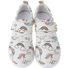 Cute Unicorns With Magical Elements Vector Men s Velcro Strap Shoes by Sobalvarro