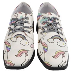 Cute Unicorns With Magical Elements Vector Women Heeled Oxford Shoes by Sobalvarro