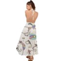 Cute Unicorns With Magical Elements Vector Backless Maxi Beach Dress View2