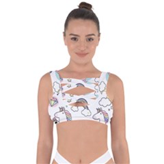 Cute Unicorns With Magical Elements Vector Bandaged Up Bikini Top by Sobalvarro