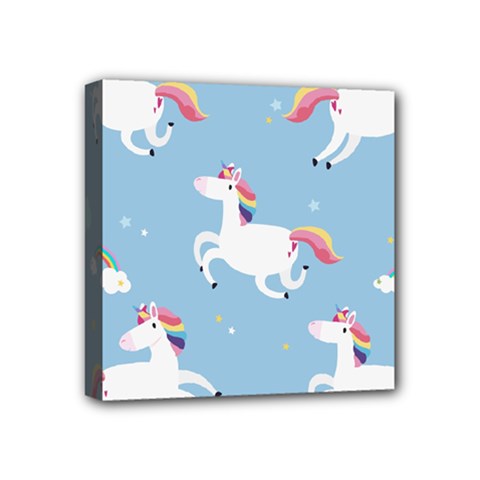 Unicorn Seamless Pattern Background Vector (2) Mini Canvas 4  X 4  (stretched) by Sobalvarro