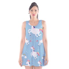 Unicorn Seamless Pattern Background Vector (2) Scoop Neck Skater Dress by Sobalvarro