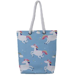 Unicorn Seamless Pattern Background Vector (2) Full Print Rope Handle Tote (small) by Sobalvarro