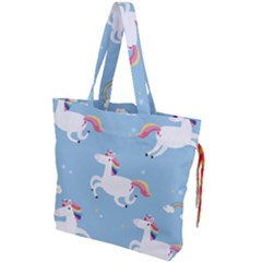 Unicorn Seamless Pattern Background Vector (2) Drawstring Tote Bag by Sobalvarro