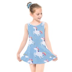 Unicorn Seamless Pattern Background Vector (2) Kids  Skater Dress Swimsuit by Sobalvarro