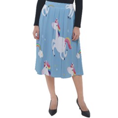 Unicorn Seamless Pattern Background Vector (2) Classic Velour Midi Skirt  by Sobalvarro