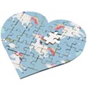 Unicorn Seamless Pattern Background Vector (2) Wooden Puzzle Heart View2
