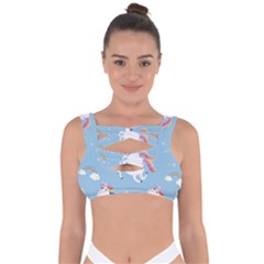 Unicorn Seamless Pattern Background Vector (2) Bandaged Up Bikini Top by Sobalvarro