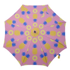 Pop Art Pineapple Seamless Pattern Vector Hook Handle Umbrellas (small) by Sobalvarro