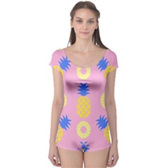 Pop Art Pineapple Seamless Pattern Vector Boyleg Leotard  by Sobalvarro