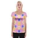 Pop Art Pineapple Seamless Pattern Vector Cap Sleeve Top View1