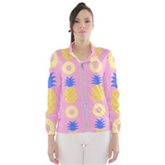 Pop Art Pineapple Seamless Pattern Vector Women s Windbreaker by Sobalvarro