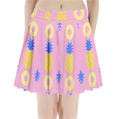 Pop Art Pineapple Seamless Pattern Vector Pleated Mini Skirt by Sobalvarro