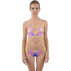 Pop Art Pineapple Seamless Pattern Vector Wrap Around Bikini Set by Sobalvarro