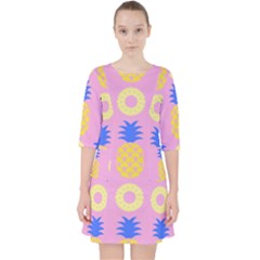 Pop Art Pineapple Seamless Pattern Vector Pocket Dress by Sobalvarro