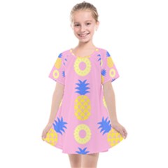 Pop Art Pineapple Seamless Pattern Vector Kids  Smock Dress by Sobalvarro