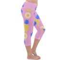 Pop Art Pineapple Seamless Pattern Vector Lightweight Velour Capri Yoga Leggings View3