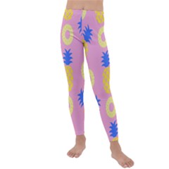 Pop Art Pineapple Seamless Pattern Vector Kids  Lightweight Velour Leggings by Sobalvarro