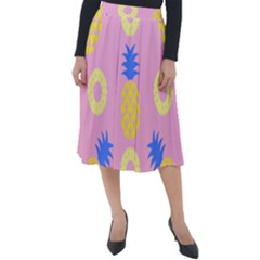 Pop Art Pineapple Seamless Pattern Vector Classic Velour Midi Skirt  by Sobalvarro