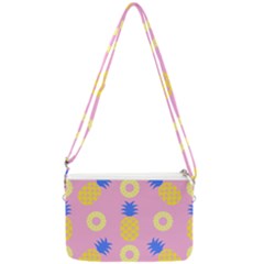 Pop Art Pineapple Seamless Pattern Vector Double Gusset Crossbody Bag by Sobalvarro