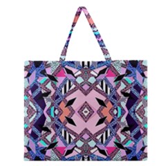 Marble Texture Print Fashion Style Patternbank Vasare Nar Abstract Trend Style Geometric Zipper Large Tote Bag by Sobalvarro