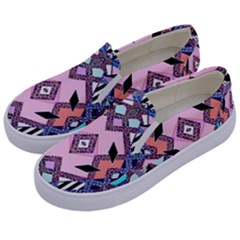Marble Texture Print Fashion Style Patternbank Vasare Nar Abstract Trend Style Geometric Kids  Canvas Slip Ons by Sobalvarro