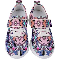 Marble Texture Print Fashion Style Patternbank Vasare Nar Abstract Trend Style Geometric Kids  Velcro Strap Shoes by Sobalvarro