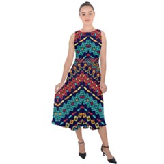 Ethnic  Midi Tie-back Chiffon Dress by Sobalvarro