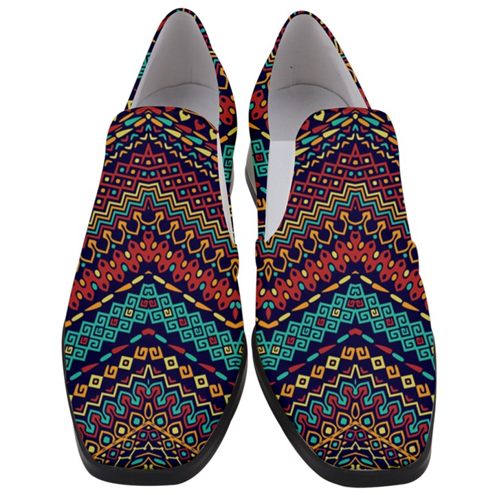 Ethnic  Women Slip On Heel Loafers