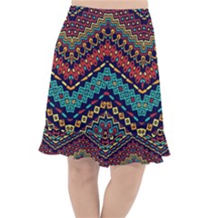 Ethnic  Fishtail Chiffon Skirt