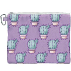 Seamless Pattern Patches Cactus Pots Plants Canvas Cosmetic Bag (xxxl) by Vaneshart