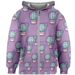 Seamless Pattern Patches Cactus Pots Plants Kids  Zipper Hoodie Without Drawstring by Vaneshart