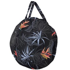 Exotic Flower Leaves Seamless Pattern Giant Round Zipper Tote by Vaneshart