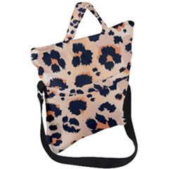 Leopard Pattern Funny Drawing Seamless Pattern Fold Over Handle Tote Bag by Vaneshart