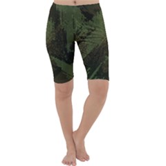 Camouflage Brush Strokes Background Cropped Leggings 