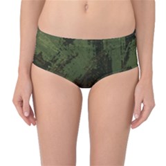 Camouflage Brush Strokes Background Mid-waist Bikini Bottoms by Vaneshart