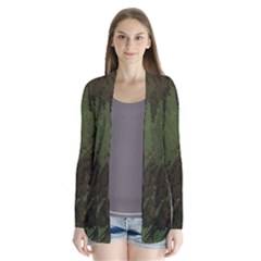 Camouflage Brush Strokes Background Drape Collar Cardigan