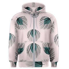 Green Tropical Leaves Seamless Pattern Men s Zipper Hoodie