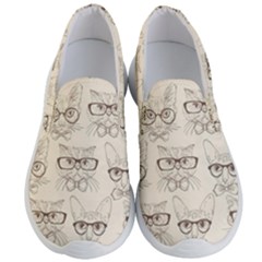 Seamless Pattern Hand Drawn Cats With Hipster Accessories Men s Lightweight Slip Ons by Vaneshart