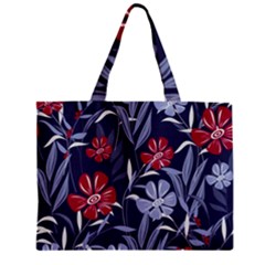 Abstract Seamless Pattern With Colorful Tropical Leaves Flowers Purple Zipper Mini Tote Bag