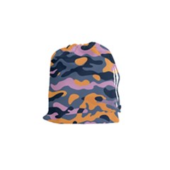 Camouflage Background Textile Uniform Seamless Pattern Drawstring Pouch (small) by Vaneshart