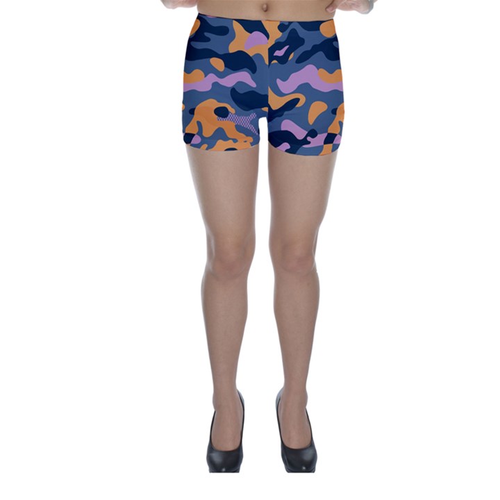 Camouflage Background Textile Uniform Seamless Pattern Skinny Shorts