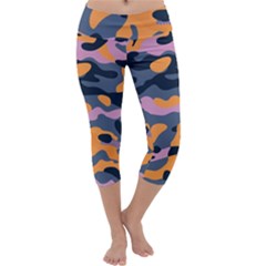 Camouflage Background Textile Uniform Seamless Pattern Capri Yoga Leggings by Vaneshart