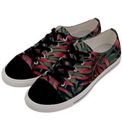 Trending Abstract Seamless Pattern With Colorful Tropical Leaves Plants Green Men s Low Top Canvas Sneakers by Vaneshart