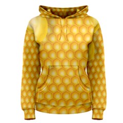 Abstract Honeycomb Background With Realistic Transparent Honey Drop Women s Pullover Hoodie