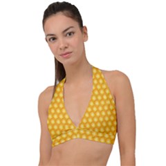 Abstract Honeycomb Background With Realistic Transparent Honey Drop Halter Plunge Bikini Top by Vaneshart