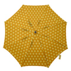 Abstract Honeycomb Background With Realistic Transparent Honey Drop Hook Handle Umbrellas (large)