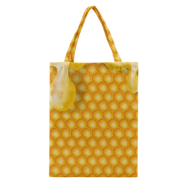 Abstract Honeycomb Background With Realistic Transparent Honey Drop Classic Tote Bag