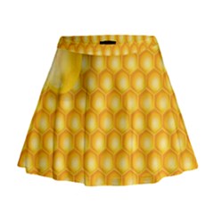 Abstract Honeycomb Background With Realistic Transparent Honey Drop Mini Flare Skirt by Vaneshart